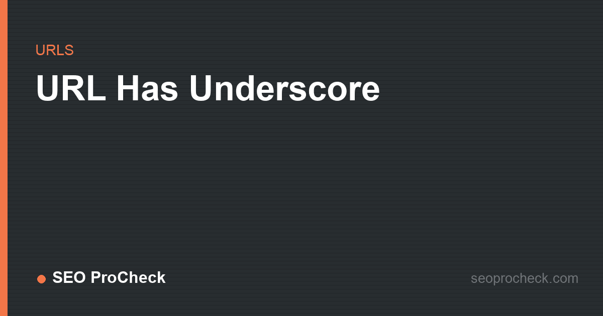 Url has underscore