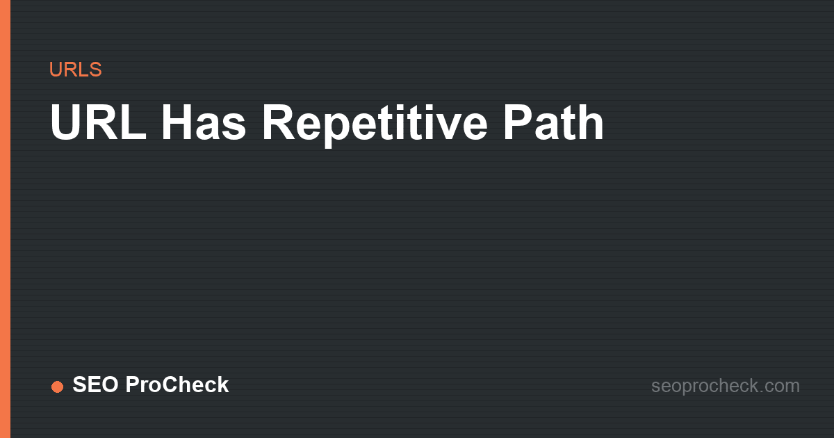 Url has repetitive path