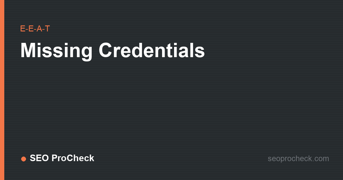 Missing credentials