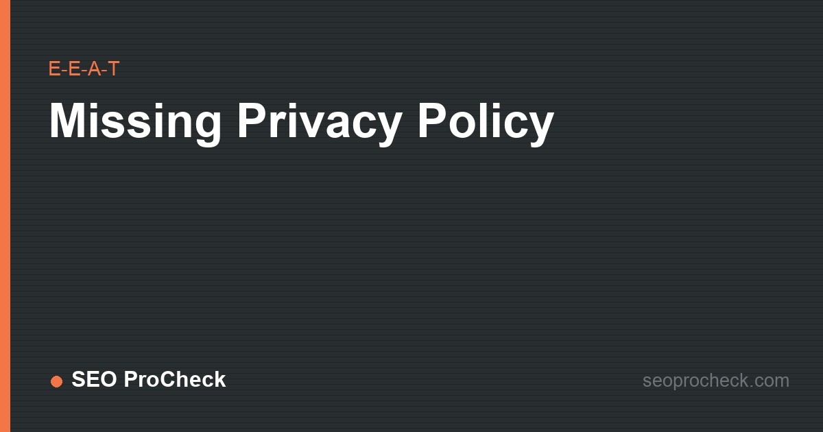 Missing privacy policy
