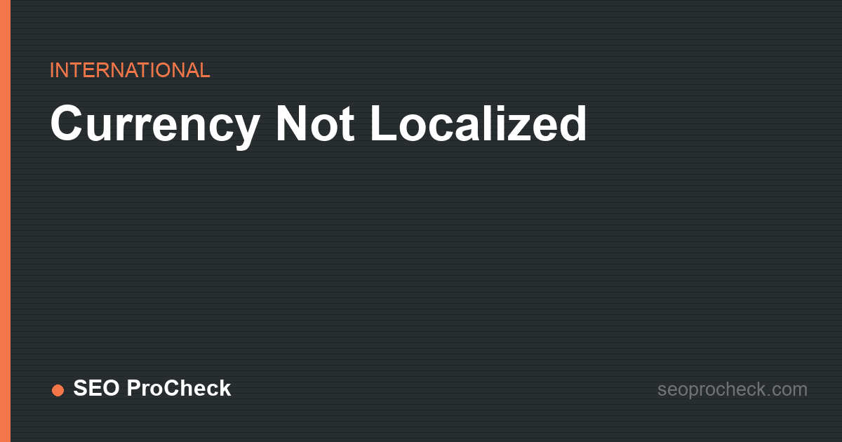 Currency not localized