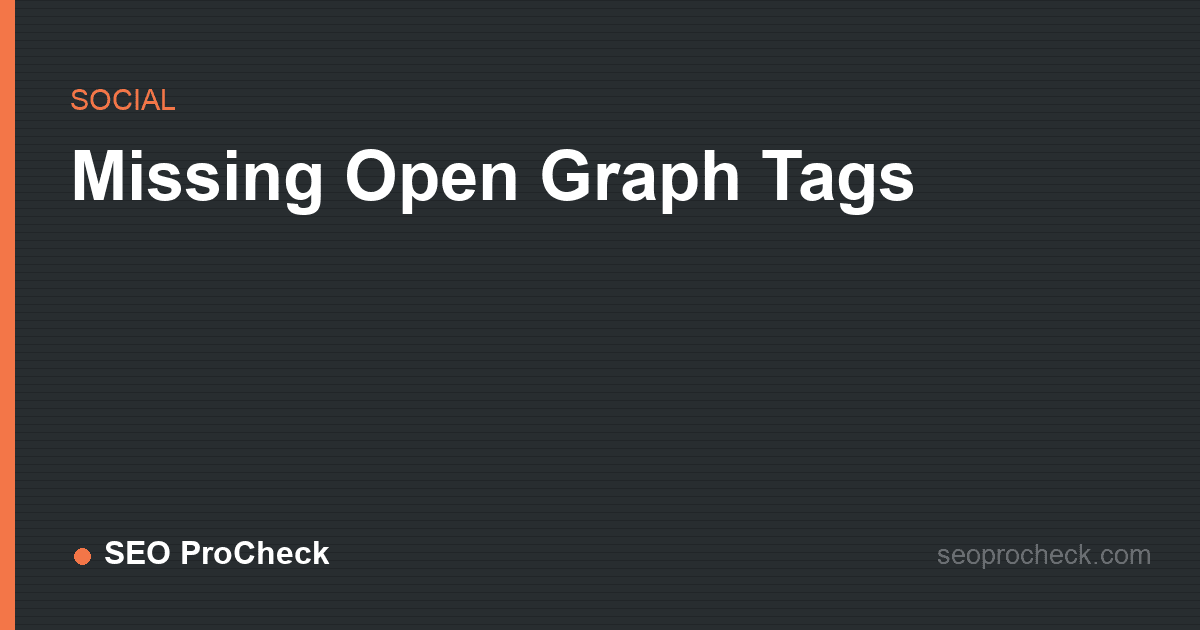 Missing open graph tags