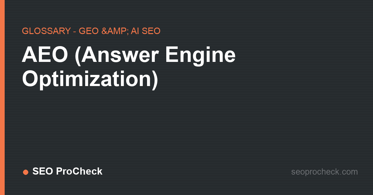 Aeo (answer engine optimization)