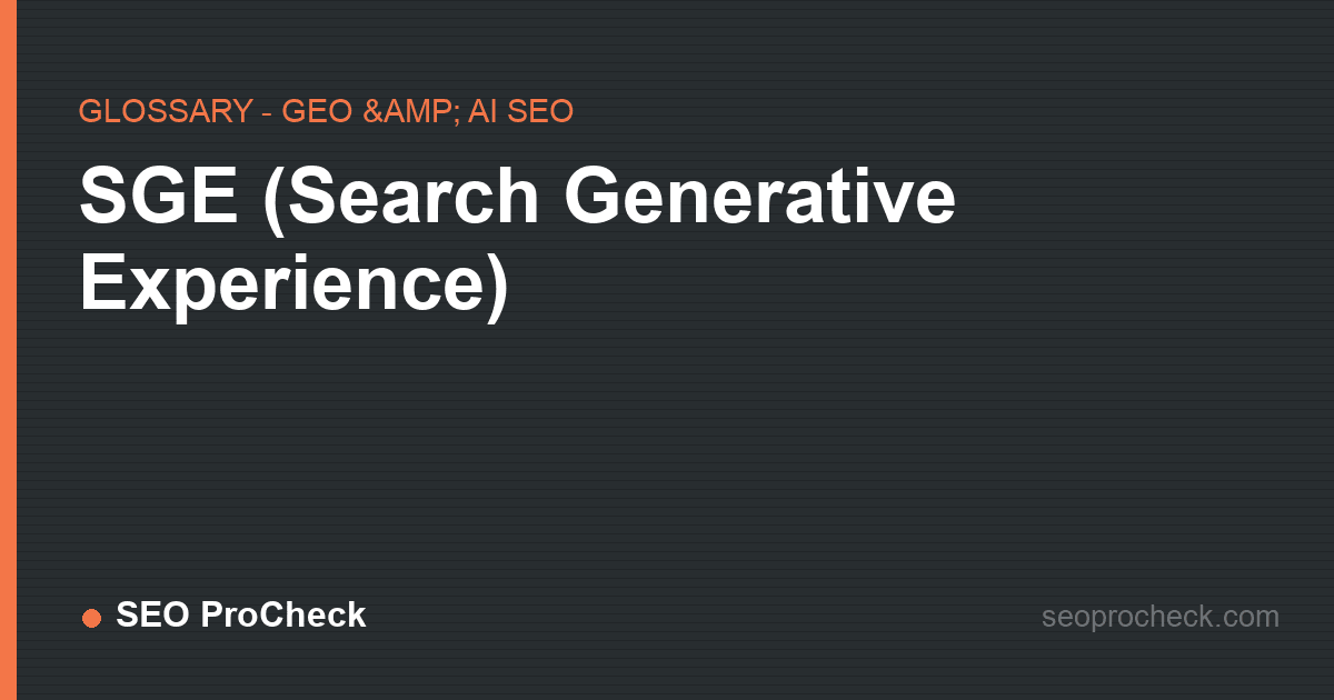 Sge (search generative experience)