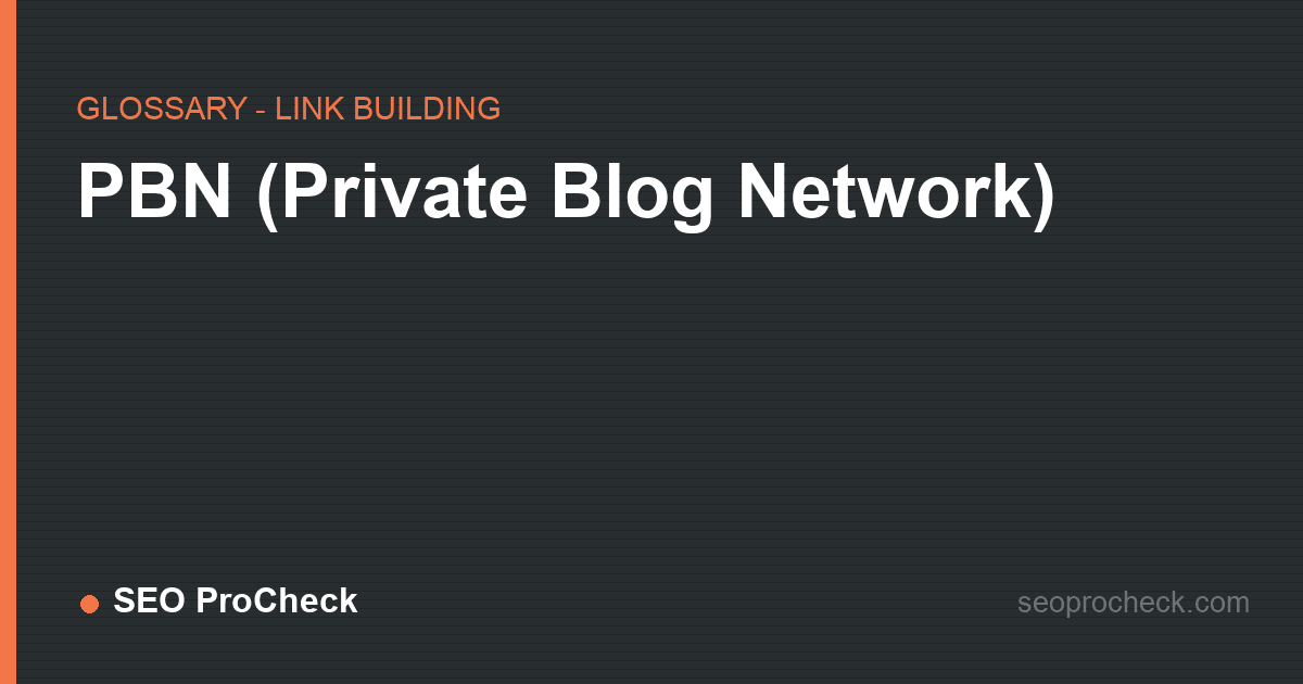 Pbn (private blog network)