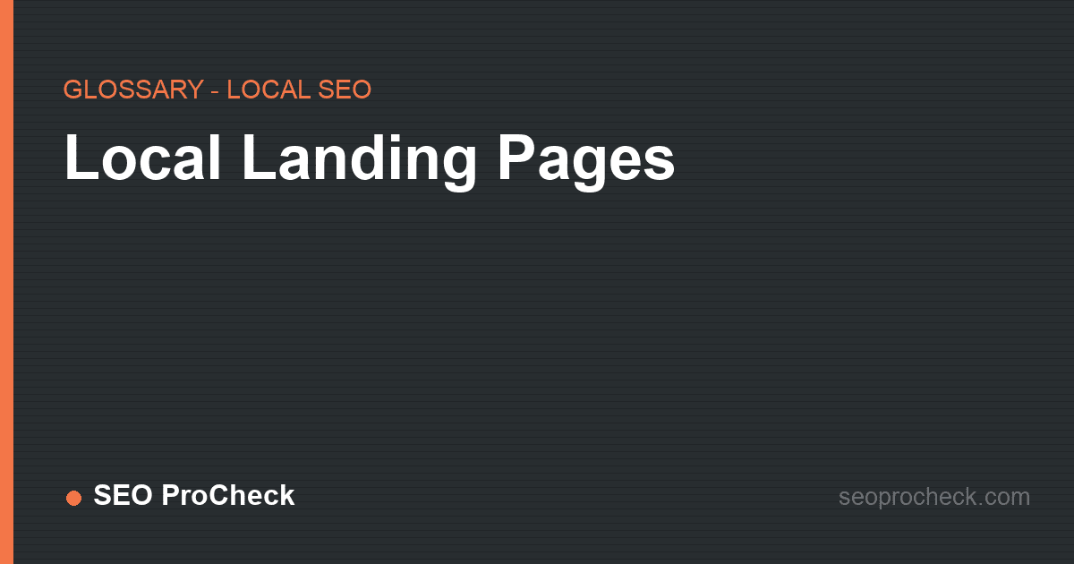 Local landing pages