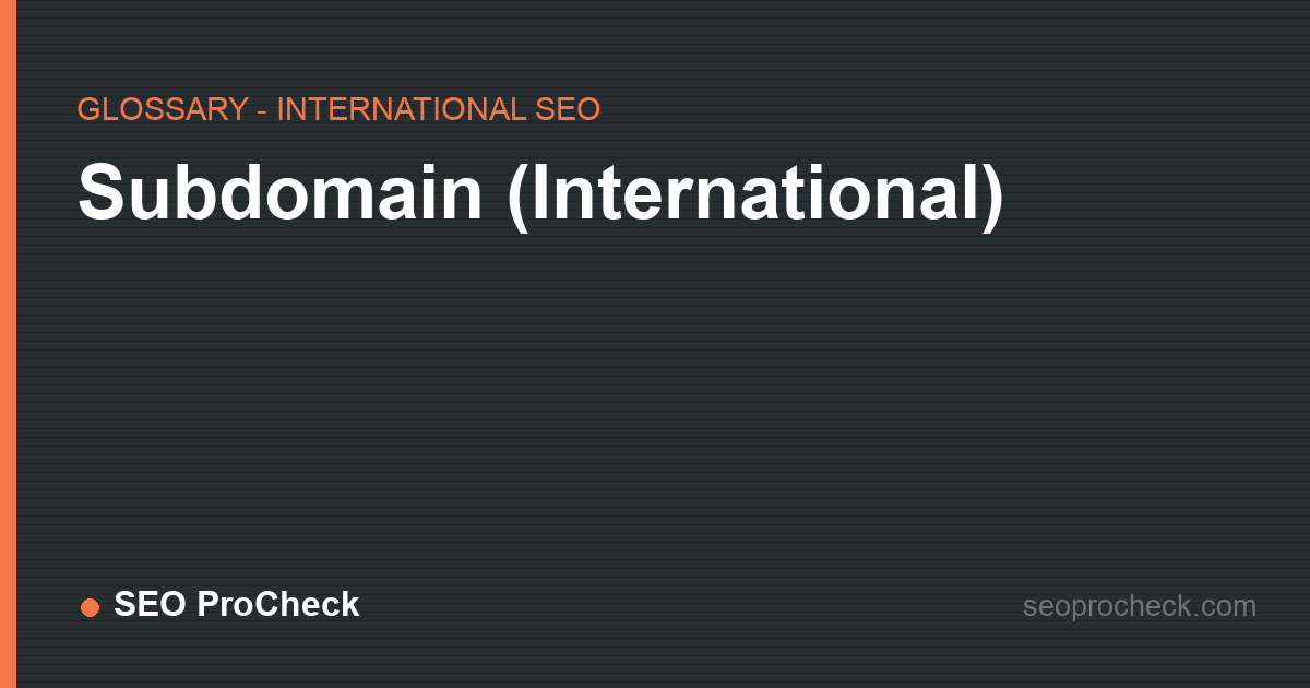 Subdomain (international)