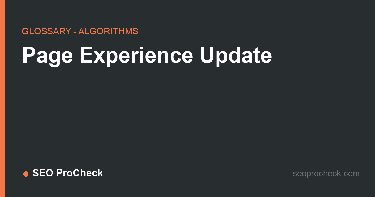 Page experience update