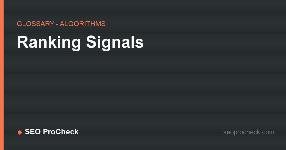 Ranking signals