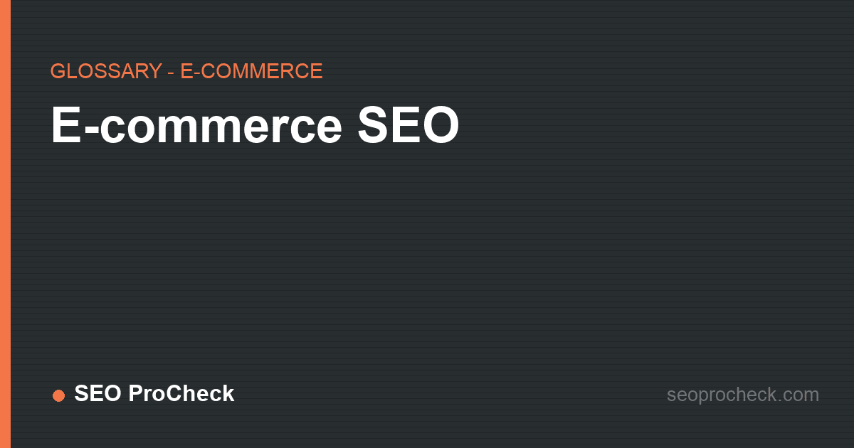 E-commerce seo