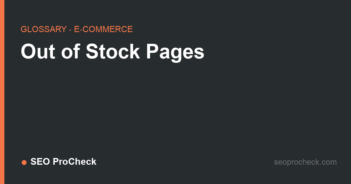 Out of stock pages