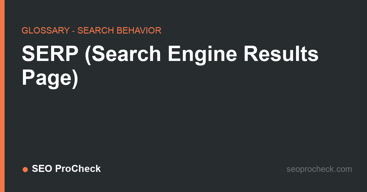 Serp (search engine results page)