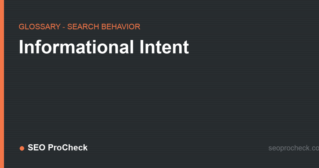 Informational intent 2 Informational intent