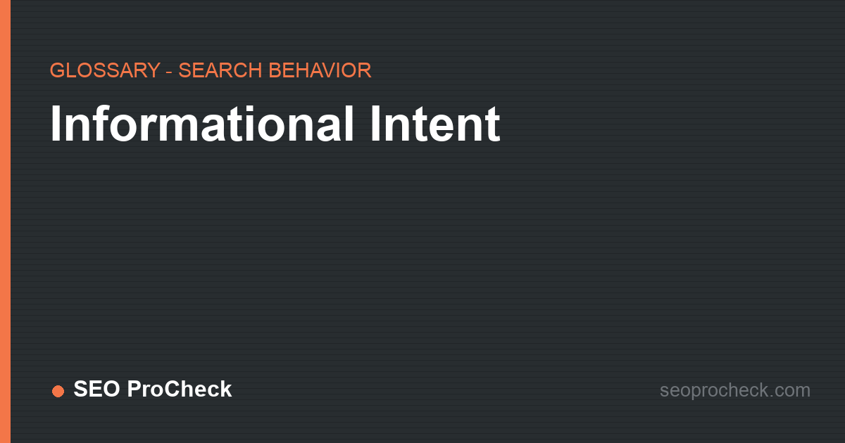 Informational intent