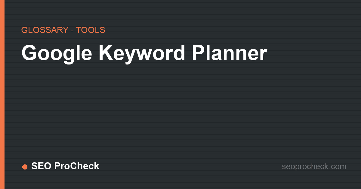 Google keyword planner