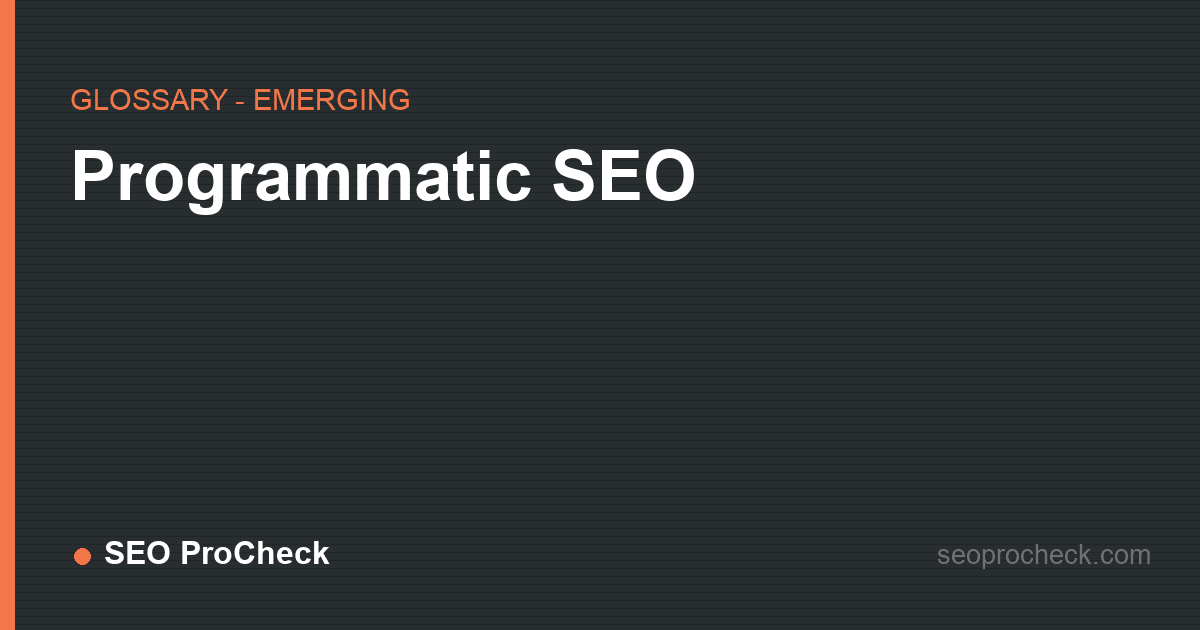 Programmatic seo