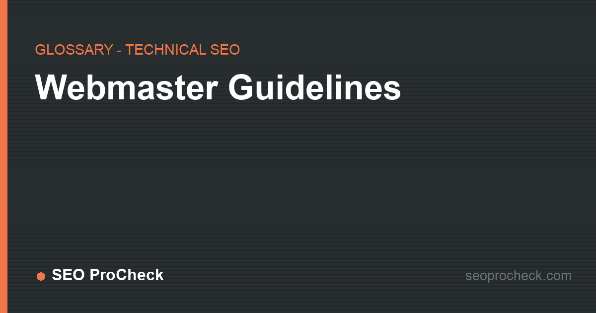 Webmaster guidelines