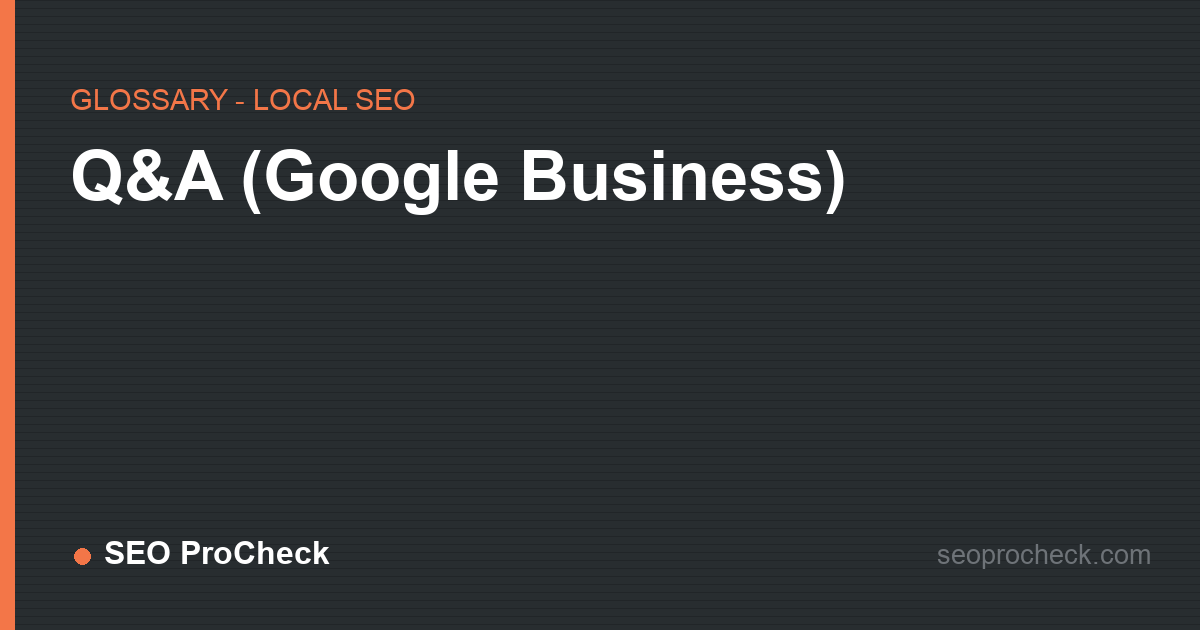 Q&a (google business)