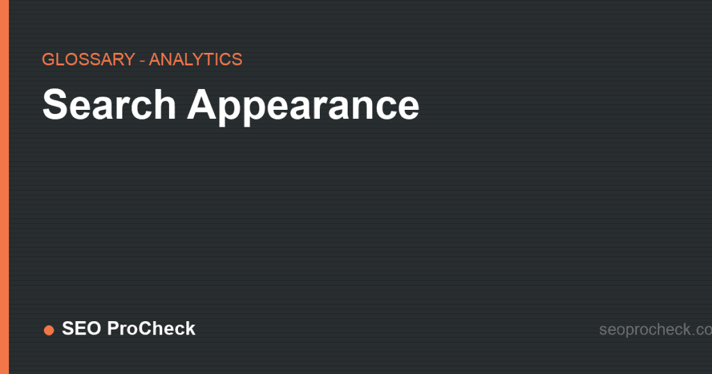 Search appearance 2 Search appearance
