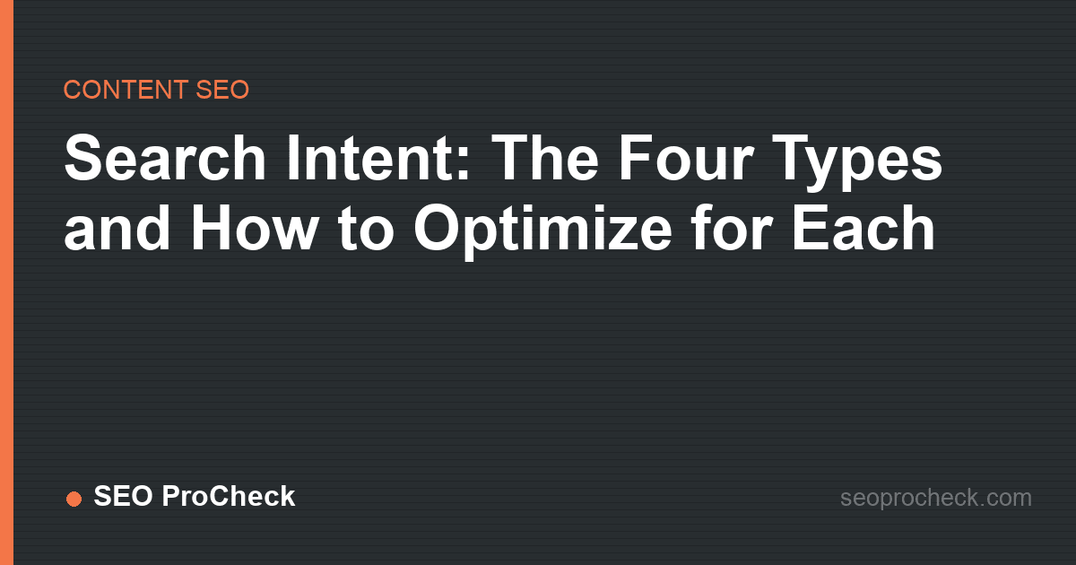 Search intent: the four types and how to optimize for each