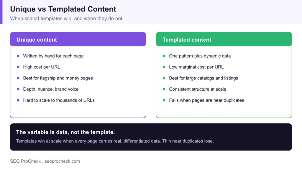 What's better for seo: unique or templated content? 3 What's better for seo: unique or templated content?